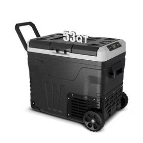 Justincity 313109656635 53 Quart Electric Cooler Portable 12 Volt Refrigerator With 110-240v Ac And Wheels
