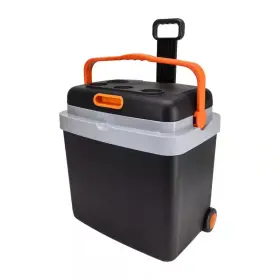Justincity 744110814736 35 Quart Electric Car Cooler And Warmer With Draw Bar Wheels Black