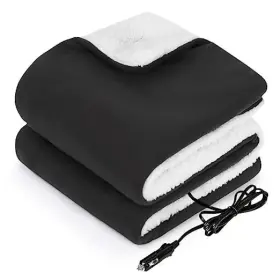 Sl-hcar110fl-gr-up Kata 12-volt Heated Car Blanket Portable Electric Classic Model Charcoal