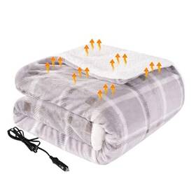Kata Wh-hcsf110-beplaid Heated Car Blanket 12-volt Electric For Ordinary Model Beige Plaid