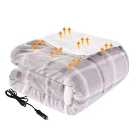 Wh-hcsf110-beplaid Kata Heated Car Blanket 12-volt Electric For Ordinary Model Beige Plaid
