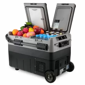 Hy1907 Kohree 12v Car Refrigerator 53/42 Quart Portable Freezer Dual Zone With Wheels