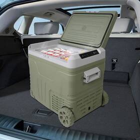 Koreyosh Emtet84010 Portable Car Refrigerator With Divider Plate 2 Wheels Outdoor Camping
