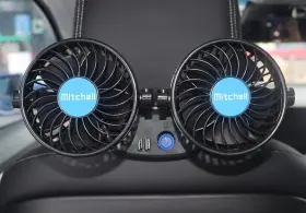 Kwyz 731905134636 12 Volt Car Fan For Back Seat Portable Essentials Headrest