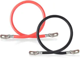 Law02001016g-2 Lawuza 6 Awg Gauge Battery Inverter Cables 2 Foot Pure 3/8 Inch Lugs