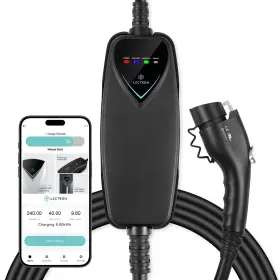 Lectron 4895230324882 Portable Level 2 40a Ev Charger For All Non Tesla Evs 240v 9.6kw Wifi