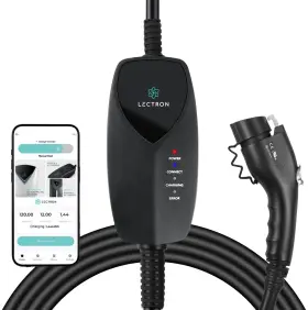 J1772 Lectron 4895230324998 Level 1 Ev Charger With Wifi App Control 120v 12a 16ft Cord