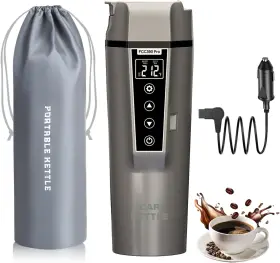 Lingyoky 313114375385 12v/24v Portable Car Electric Kettle - Travel Water Boiler Mug