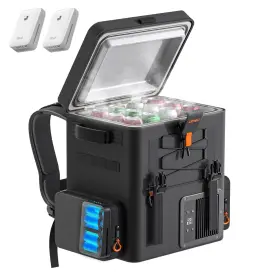 U20or01 Litheli Frozen Pack 12v Car Refrigerator And Portable Electric Cooler 20l/21 Quart With 2