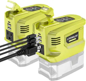 Sku070600006 Livowalny 2 Packs Power Inverter For Ryobi 18v 2pcs 200w Battery