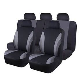 Lj Zt-0014 Line Rider Sporty Cloth 11pcs Universal Fit Car Seat Full Set Black And Gray