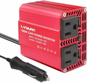 Blnc-msw150w-us Lvyuan 150w Car Power Inverter 12v To 110v Ac Charger 150w-new Red
