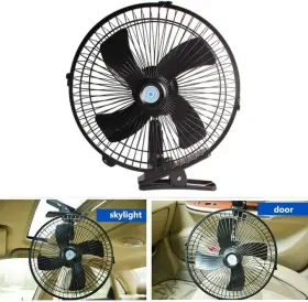 Maso 721821209662 10 Inch 12v Oscillating Car Fan Clip-on Cigarette Lighter Plug Portable Ventilated S