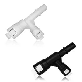 Mlahuier-rgjt01 Mlahuier 2 Pcs Car Heater Hose Fitting T-connector Three-way Cooling Black And White