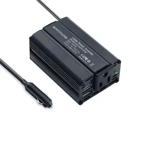 Movffggrm 767452151871 150w Power Inverter 12v Dc To 110v Ac Car Plug Adapter Outlet Converter Black