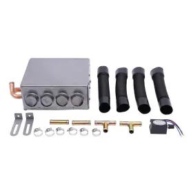 Musespani 796713948318 12v Universal Auto Car Underdash Compact Heater Copper Tube 4 Ports Auxiliary
