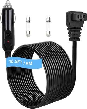 Naubluvo 313108169112 16.4ft 12v/24v Car Refrigerator Power Cord Cigarette Lighter Plug For Alpicool