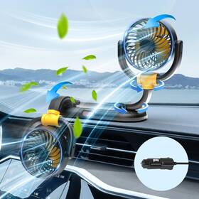 Nauttxon 756940523665 12v Fan For Car Cigarette Lighter 12 Volt 180 Up Down 360 Rot