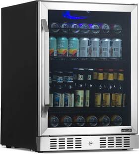 Newair Nbc177ss00 24 Inch Built-in Beverage Fridge 177 Can Capacity Small Stainless Steel