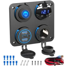 B0b4926xbc Nobrand 12v 4-in-1 Dc Panel 56w Usb 150w Cig Lighter With Voltmeter