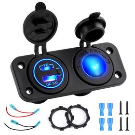 Nobrand Hy1832 12v Marine Outlet 2-in-1 Cigarette Lighter And Usb Charger For Car Boat Etc