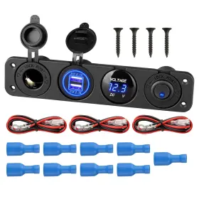 Ls-cr10 Nobrand 4in1 Marine Panel 12v 4.2a Usb Cig Lighter&led Voltmeter