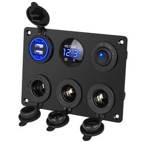 Nobrand Ls-cr11 12v 3-way Socket With Dual Usb Voltmeter&switch For Car/rv/boat