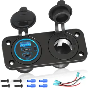 Qd1718 Nobrand 12v Dual Usb C Pd&qc3.0 300w Car Charger With Switch