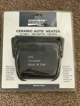 Northern Industrial Tools 173214 Ceramic Auto Heater/window Defroster/fan #173214 New