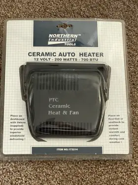173214 Northern Industrial Tools Ceramic Auto Heater/window Defroster/fan #173214 New