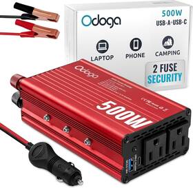 Odoga 842167115117 500w Car Power Inverter 12v To 110v Adapter For Plug Outlet Dc