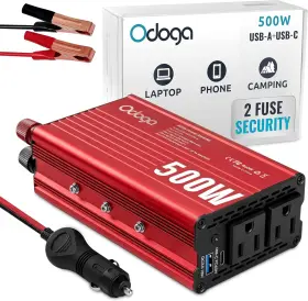 500w Odoga 842167115117 Car Power Inverter 12v To 110v Adapter For Plug Outlet Dc