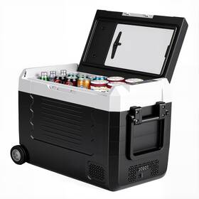 Olixis 700476324562 Portable Car Refrigerator 53 Quart Dualzone Electric Cooler For Vehicles