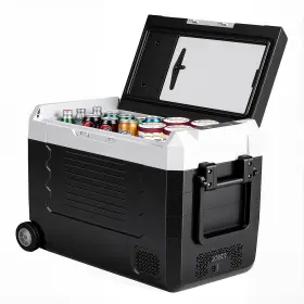 Olixis 700476324562 Portable Car Refrigerator 53 Quart Dualzone Electric Cooler For Vehicles