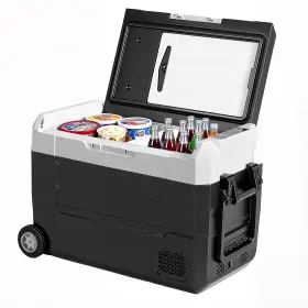 Olixis 751074098034 Portable Car Refrigerator 42 Quart Dualzone Electric Cooler With Smart Control