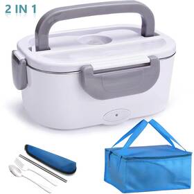 Onestop-stores 1619a36 220v 110v 12v 24v Dual Use Home Car Electric Heating Lunch Box Leakproof Portabl