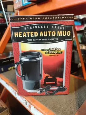 1504081 Open Road Collection Car Mug Stainless Steel Heated Auto Coffee/soup Warmer 12v Adapter
