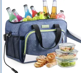 B0gdy2hqb4 Outohome 26 Quarts 12 Volt Portable Cooler/warmer Insulated Bag For Outings Trips Groc