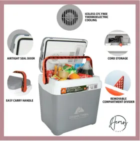Ozark Trail 059586605048 Highline Iceless Electric Cooler 12v 30 Cans Portable Car Thermoelectric Fridge