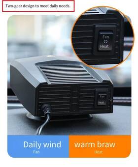 Paddsun 883148418674 12v Dc Car Auto Portable Defroster Demister Electric Heater Heating Cooling Fan