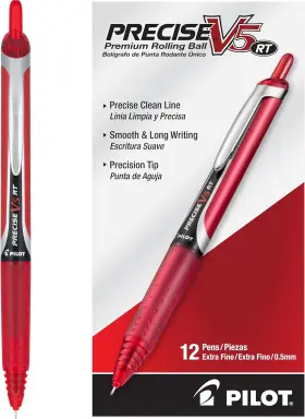 26064 Pen Corporation Of America Rollerball Refills Retractable Point 0.5 Mm Red Pack 12 Precise V5