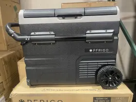 Pfrigo 850026213232 Car Fridge 48 Quart 45l Portable 12v Cooler Rolling Wheels Pull Handle