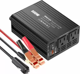 500w Pisfau 716695931382 Power Inverter 12v To 110v Dc Ac Converter For Car With 24w