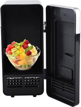 Pomya Pomya78r61yx2so-02 Mini Fridge Portable Cooler And Warmer Led Usb Black