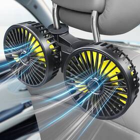 Poraxy F4208 Car Fans For Backseat Kids Dual Head That Blow Cold Air Cooling Us