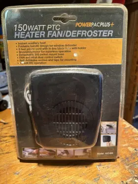 Hat-858 Powerpacplus Heater Fan/ Defroster 150 Watt - Brand New
