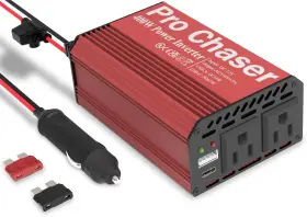 400w Pro Chaser 027685674968 Vehicle Power Inverter - 12v Dc To 110v Ac Car Converter Red