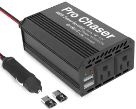 400w Pro Chaser 780854800796 Car Power Inverter 12v Dc To 110v Ac Truck Rv Black