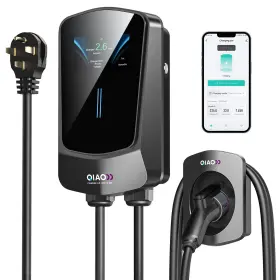 Q6-1450-b1 Qaoful Smart Level 2 50 Amp Ev Charger Wi-fi Bluetooth App 4.3 Inch Lcd 25ft Cable