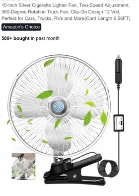 53423432 Qishun 12v 10 Inch Fan Portable Vehicle Truck Auto Cooling Dc Heavy Duty Clip On